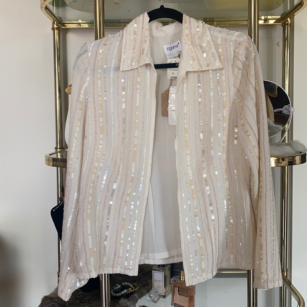 vintage sequins blouse with tags